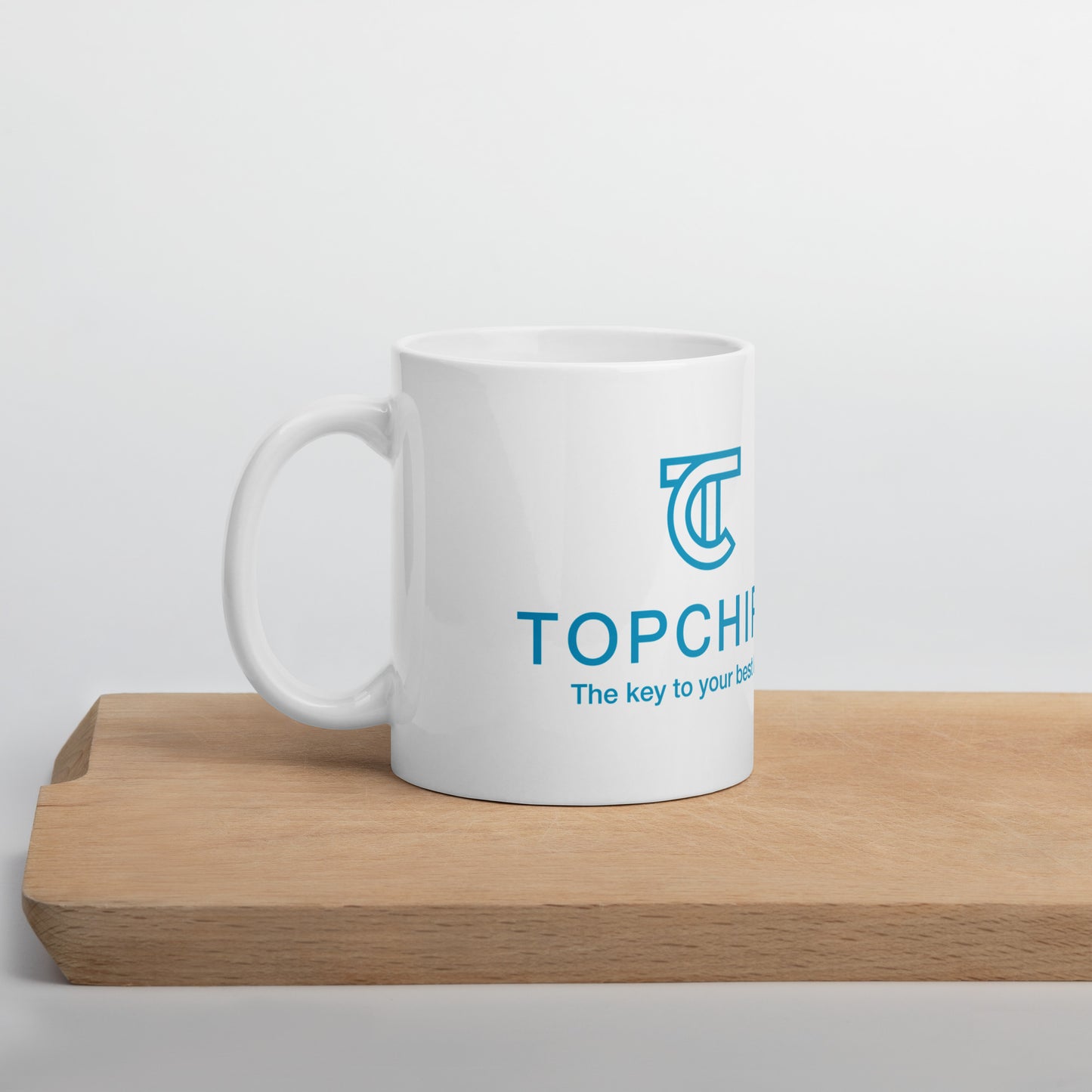 White glossy mug
