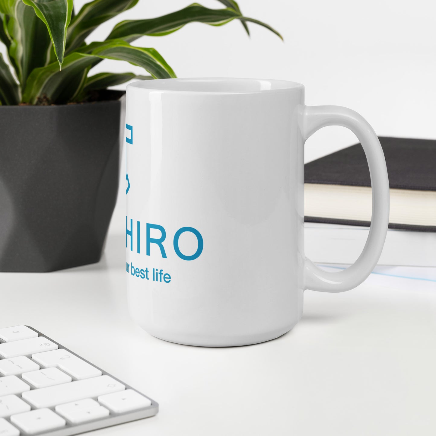 White glossy mug